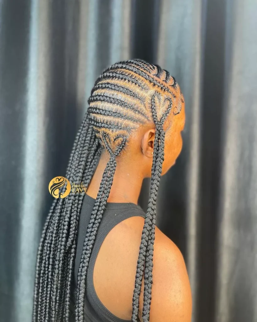 Tribal braids with heart styles