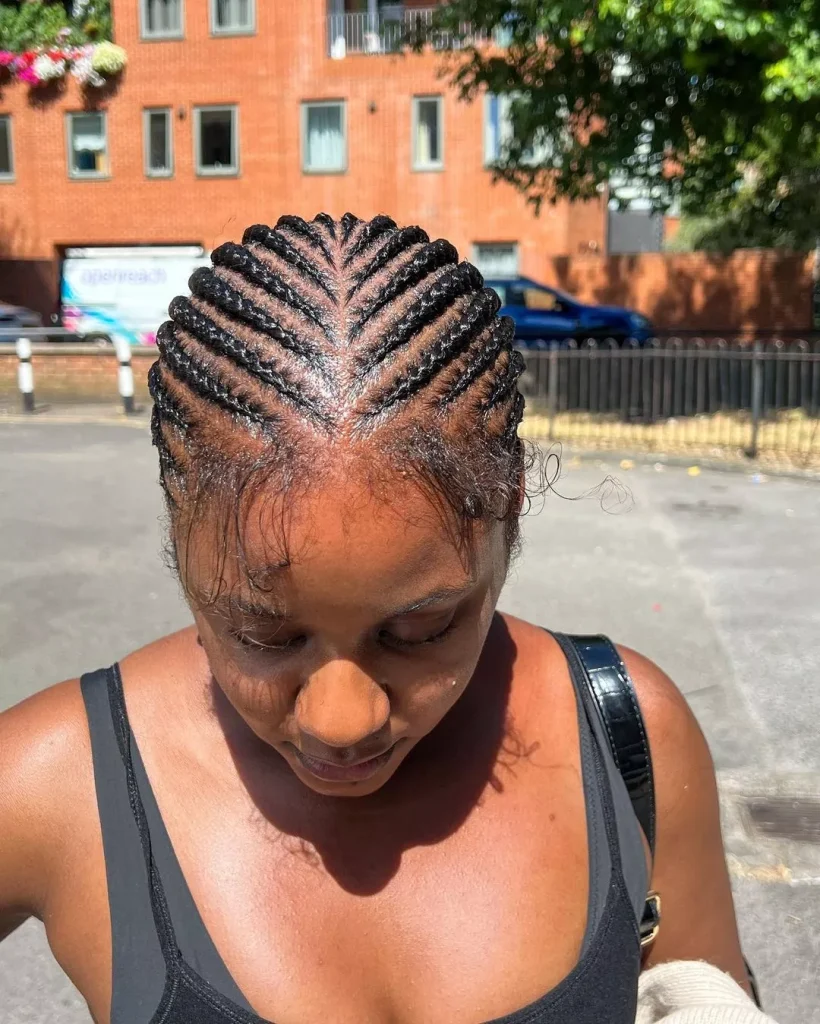 Two sided cornrow braids styles
