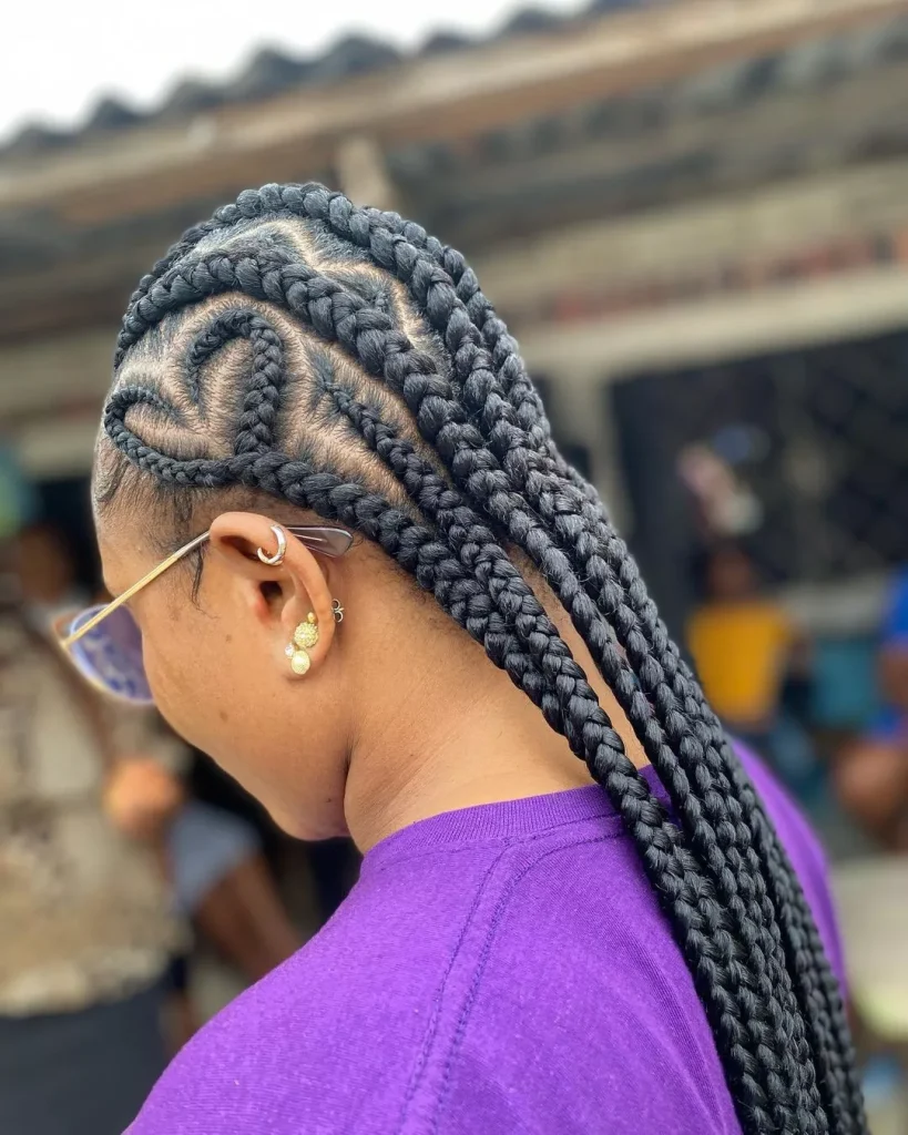 Tribal braids with heart styles