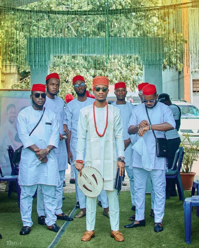 Igbo men at traditional marriage ceremony