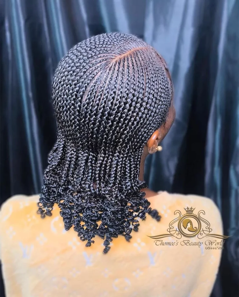 Tribal braids with heart curls