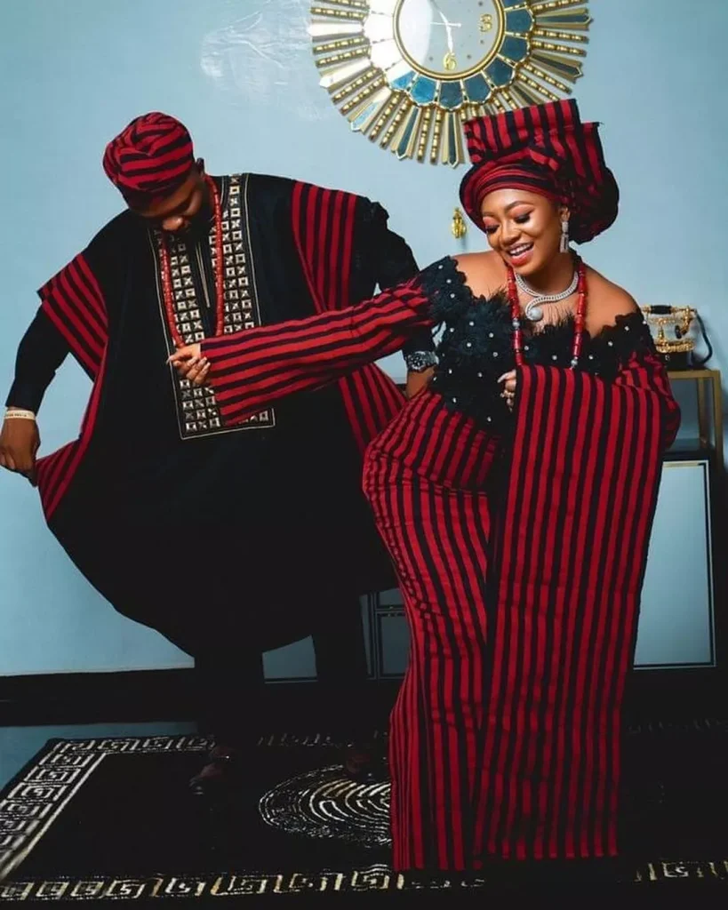 Benue couple in idoma traditional wedding attire