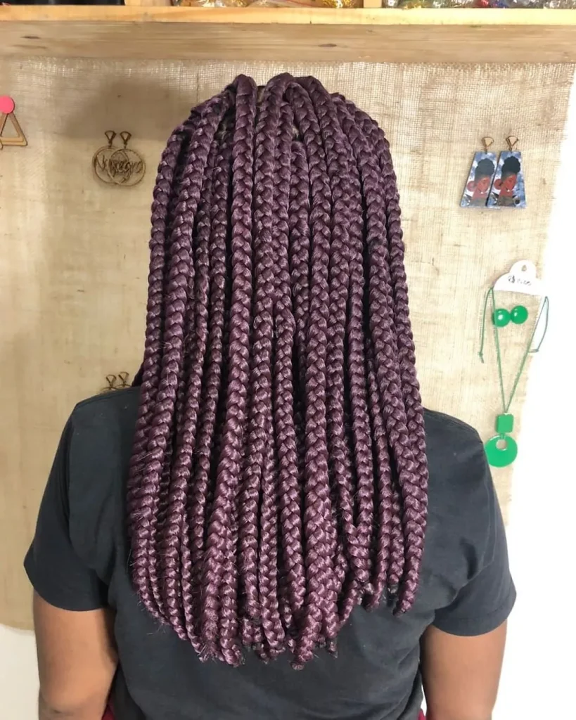 Medium length knotless box braids