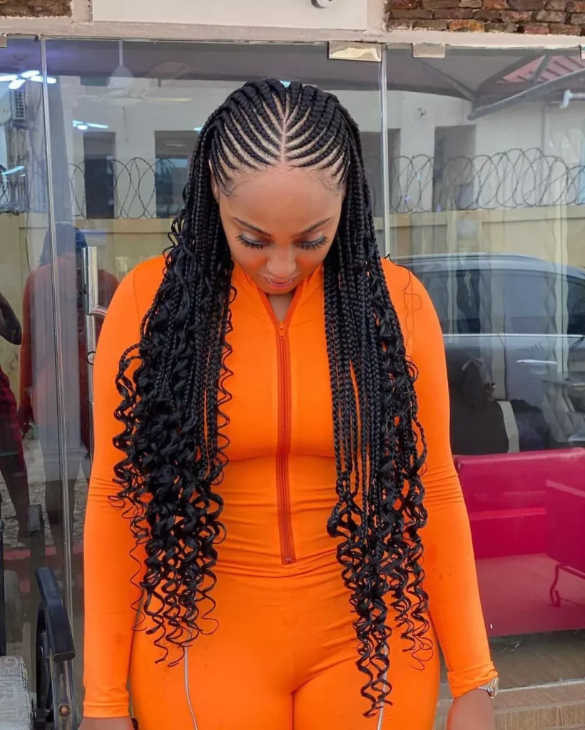 Tribal braids with heart curls