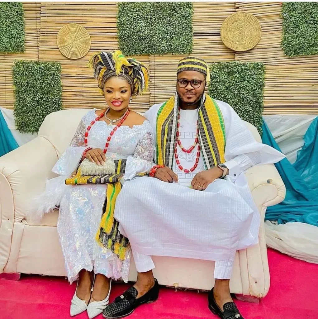 Igala classic stoned gele and sash