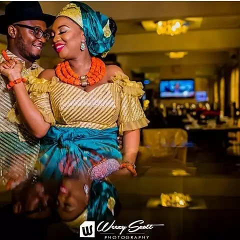 Urhobo couples outfit