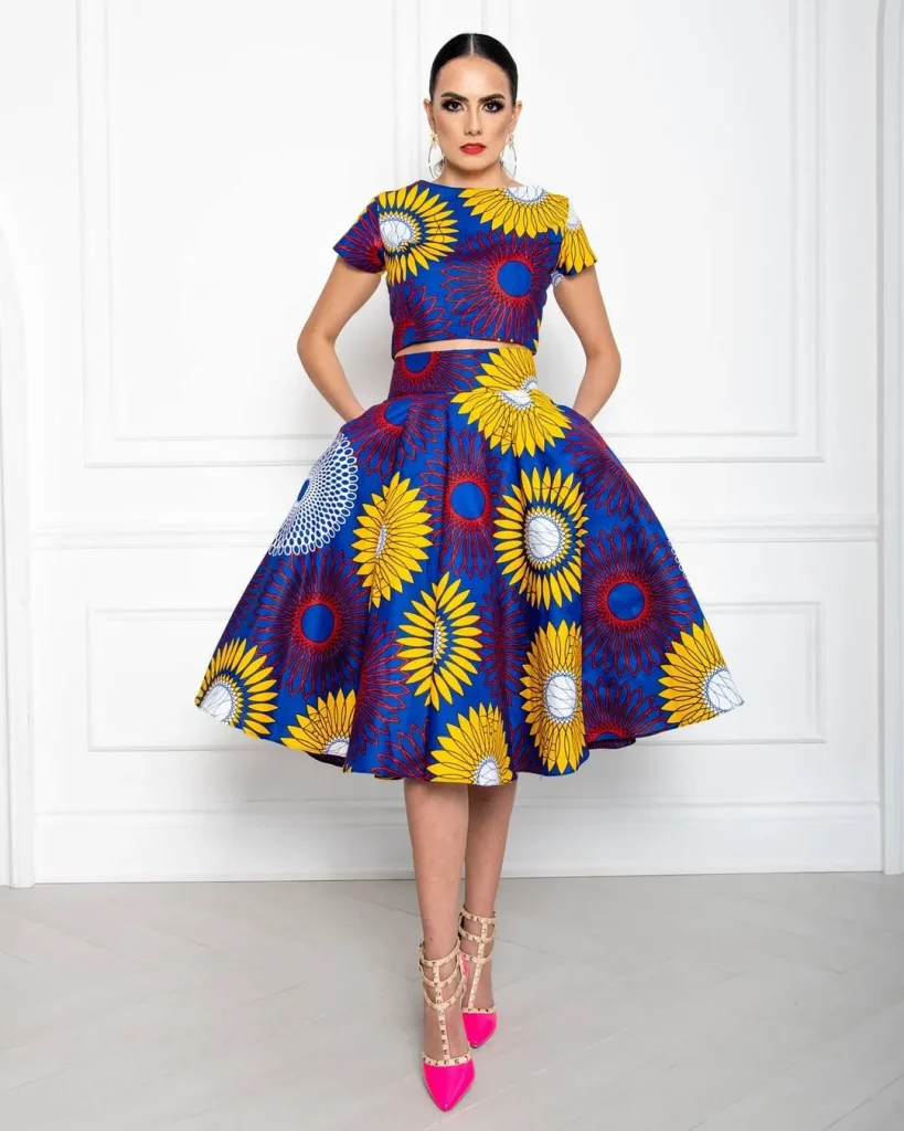 Ankara crop top and skirt