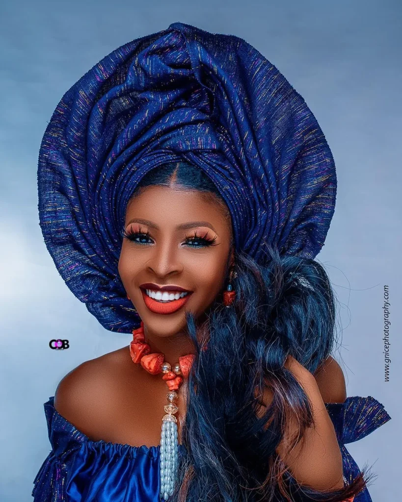 Lovely Niger Delta bride adorned with coral neck
