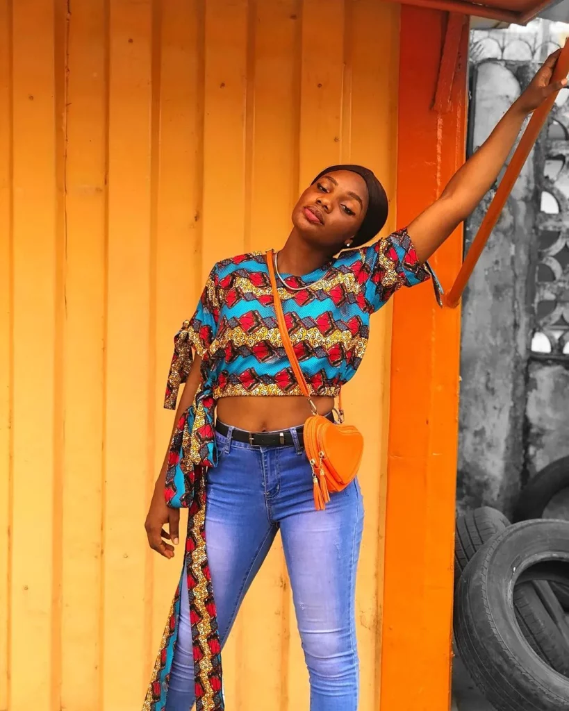 Sexy ankara crop top and short skirt