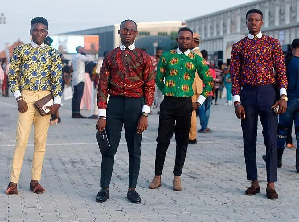 Print Shirt Men Ankara Style Short Sleeve Design Collar Mens Dress Shirts