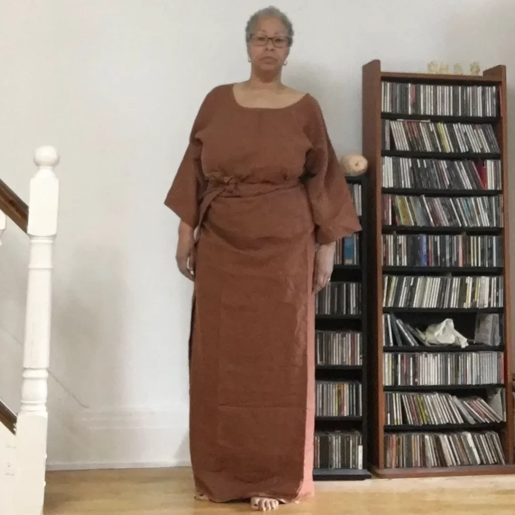 Plain wrapper skirt and blouse