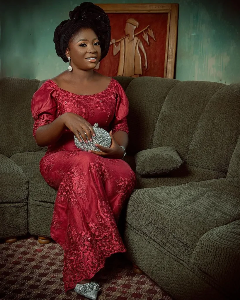 Gboko Bride In Beautiful Red Traditional Wedding Attire With Beads