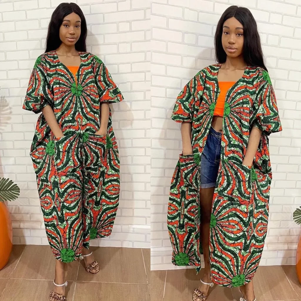 Long Ankara Kimono Jacket
