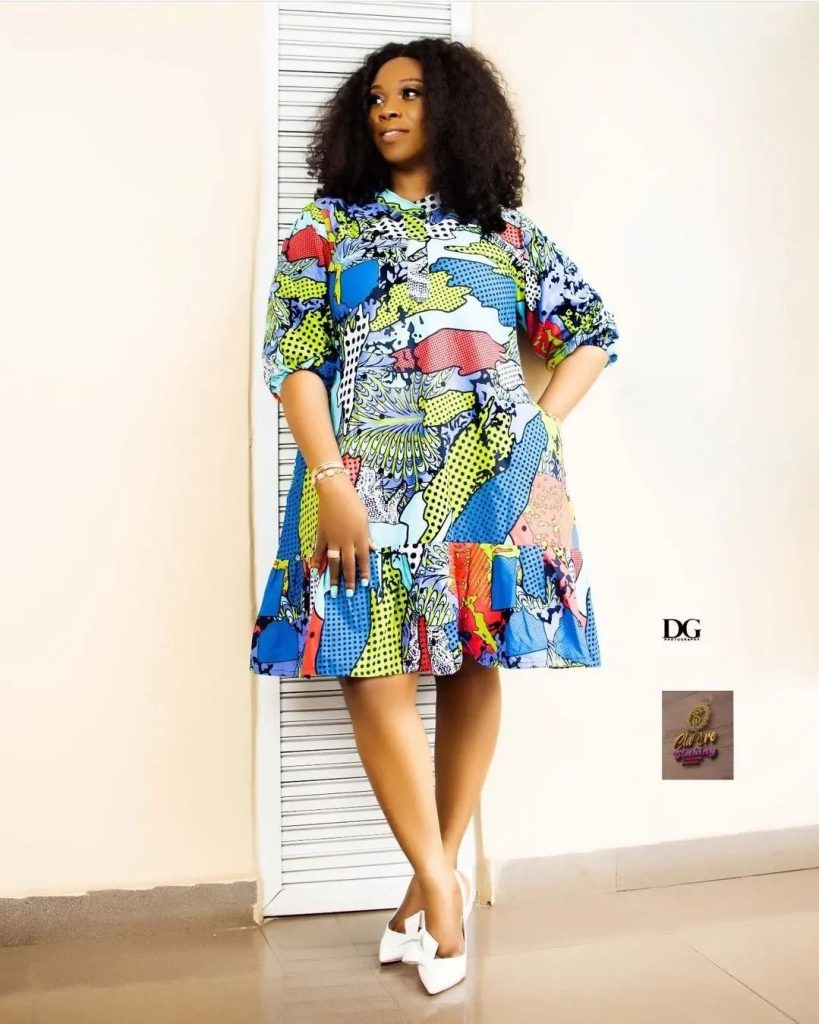 ankara short flare gowns