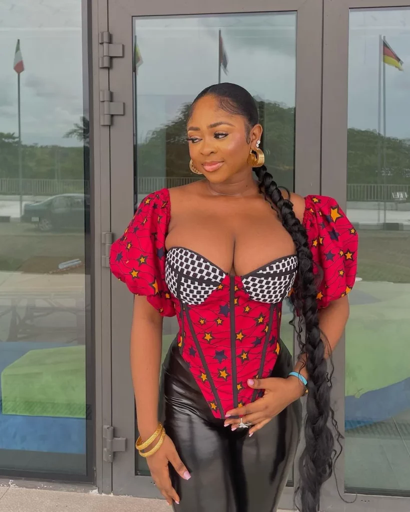 Ankara corset top with sleeves