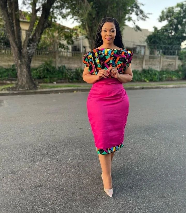 
Ankara With Plain Material Styles 