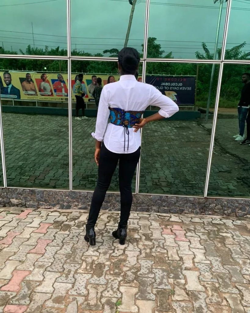 traditional corset ankara top