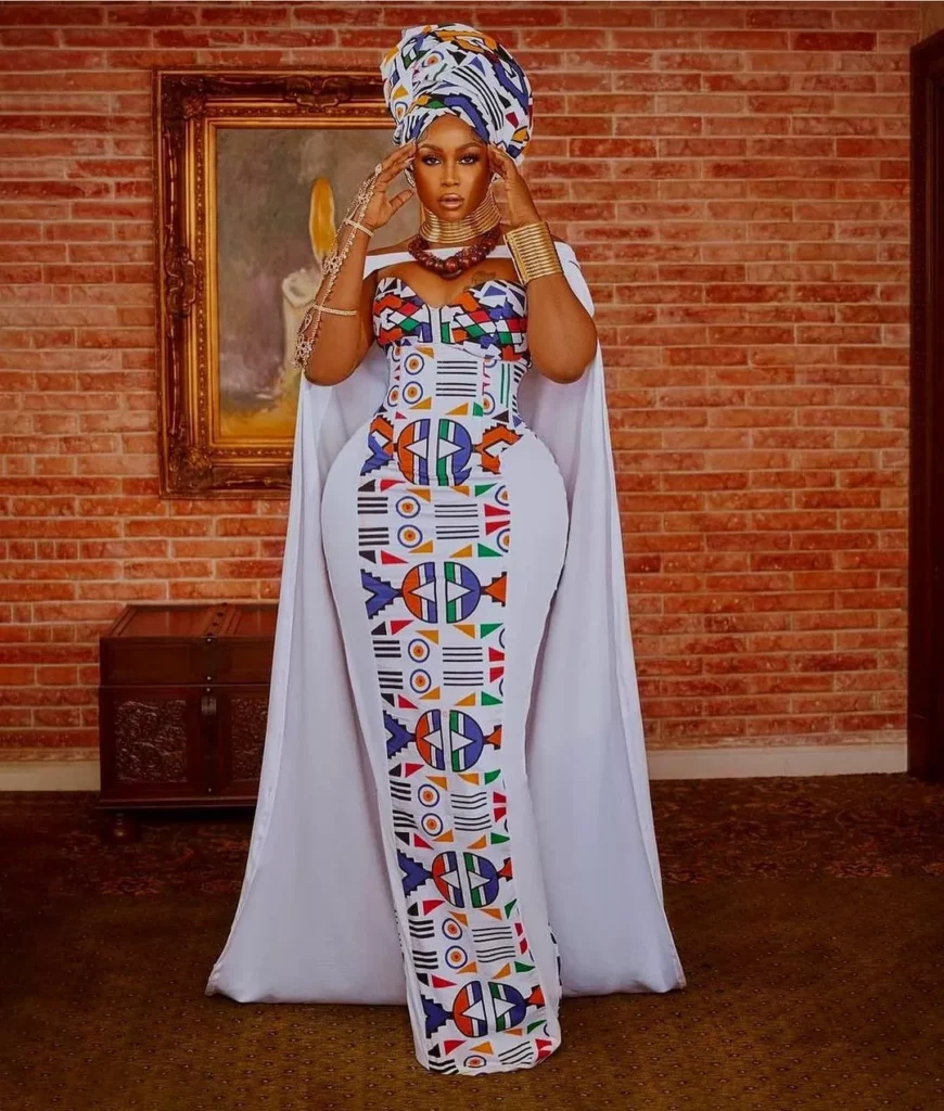 White Wedding Dress Kente