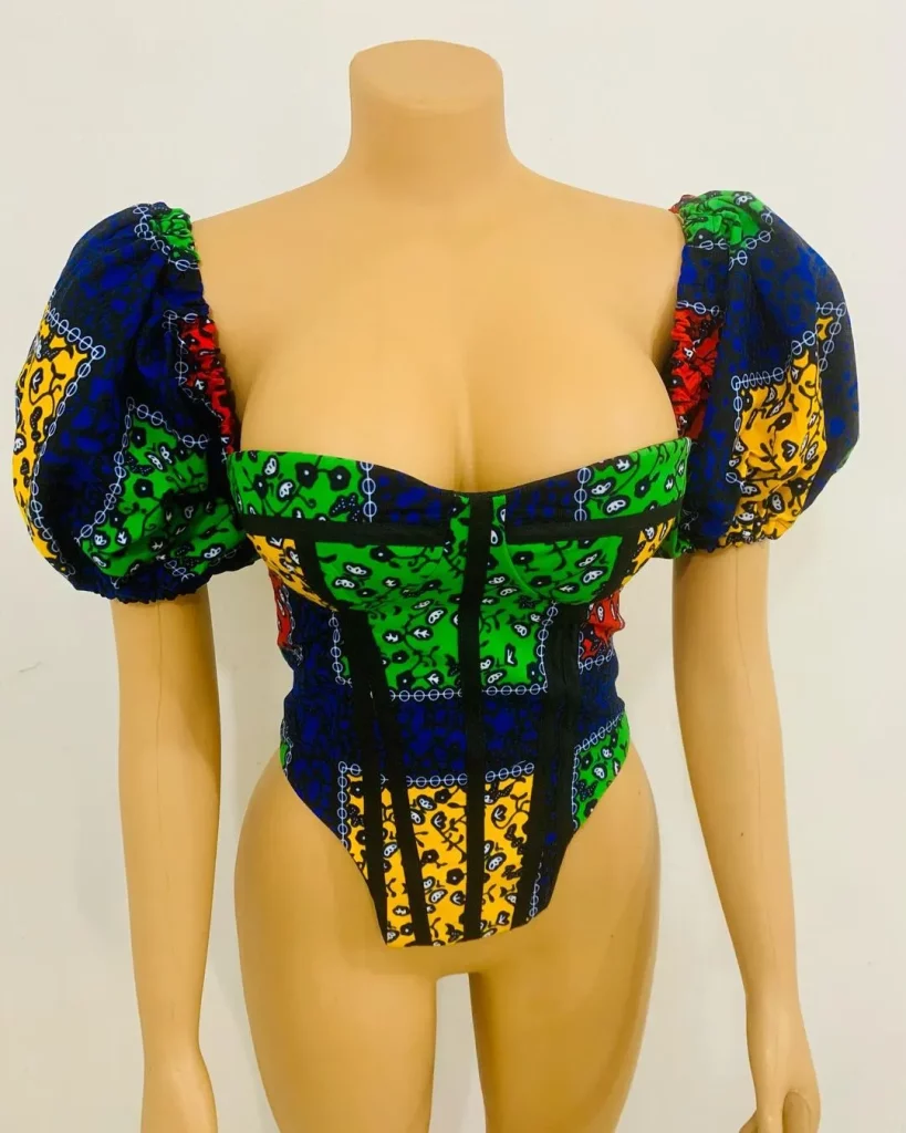 Ankara Fabric Crop Top Corset African