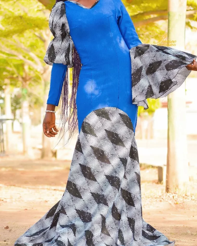 Plain and pattern Gown styles for ladies