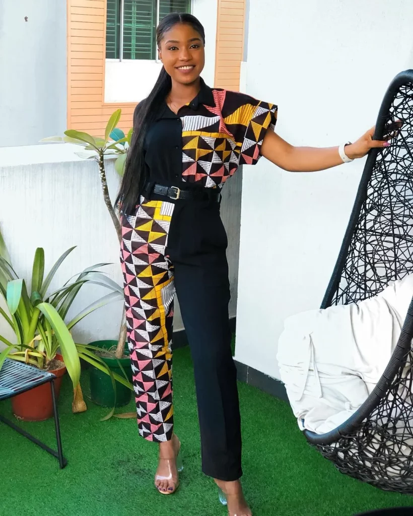 Ankara Short Sleeve Shirt for ladies