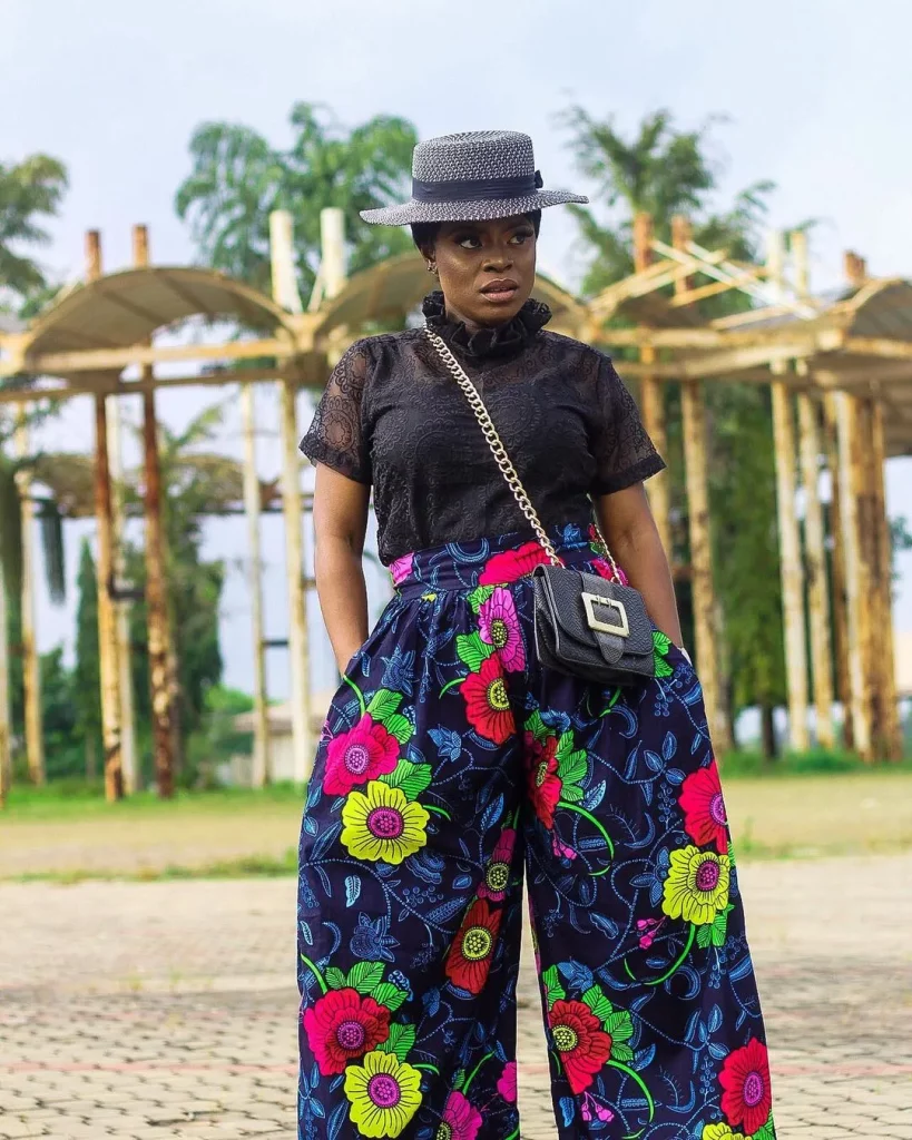 ankara palazzo trousers and tops in nigeria patch print Ankara palazzo trousers