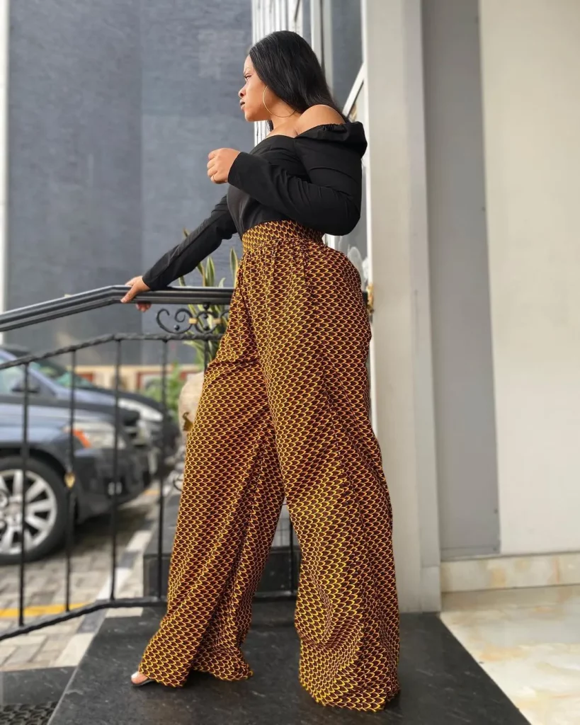 ankara palazzo pants and top Ankara palazzo trousers for ladies