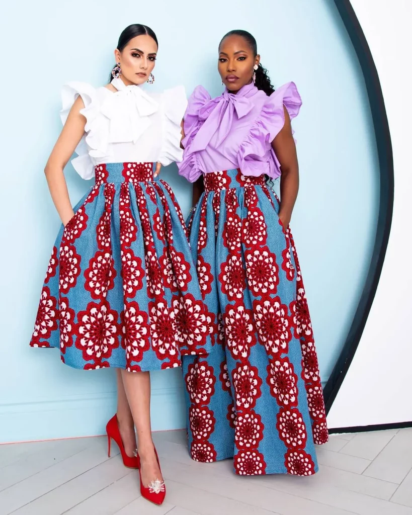 Ankara short flare skirt styles