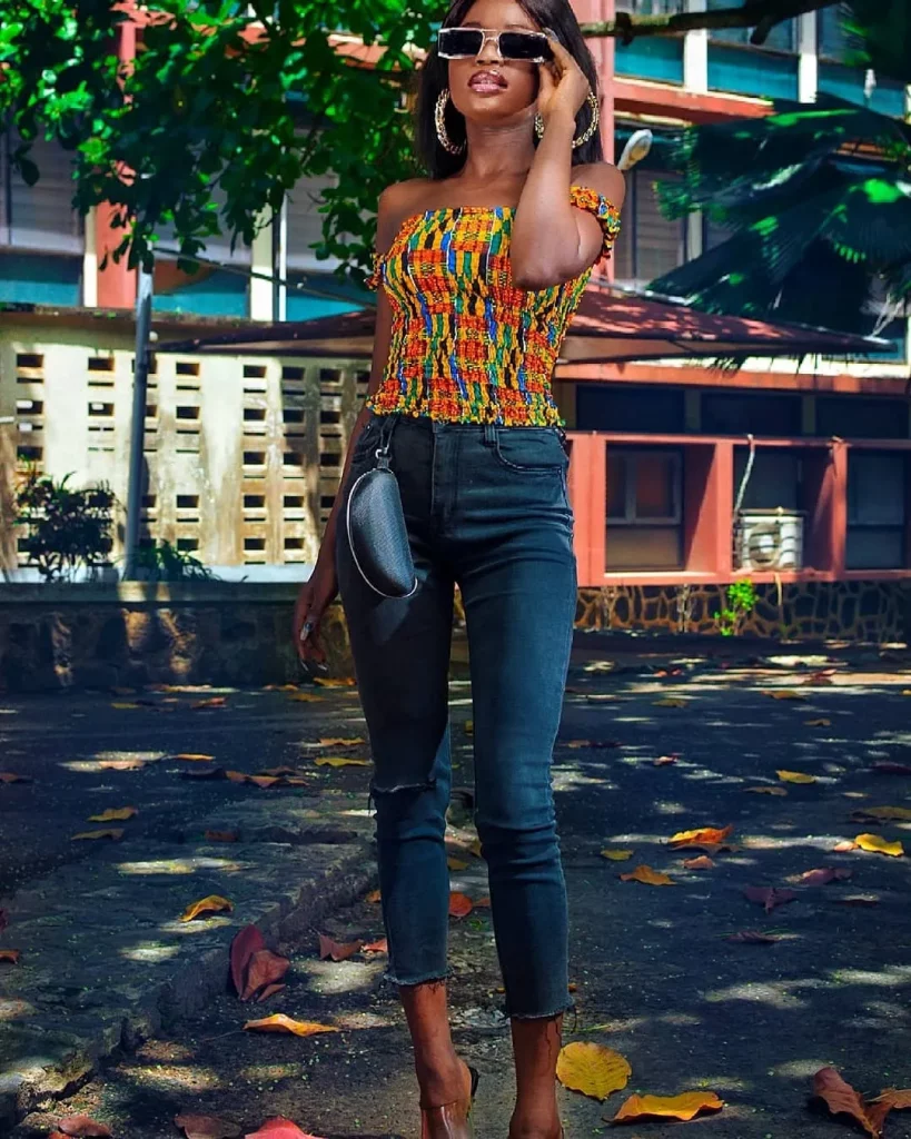 Ankara Smocked Top -100% Cotton -Handmade in Nigeria