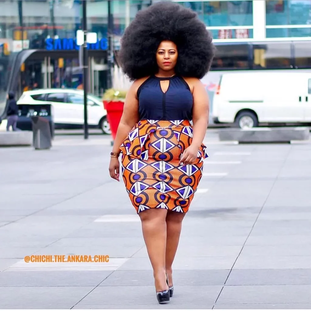 African print skirts including African mini skirts, high waist African print skirts and more
High Waist skirt for curvy ladies