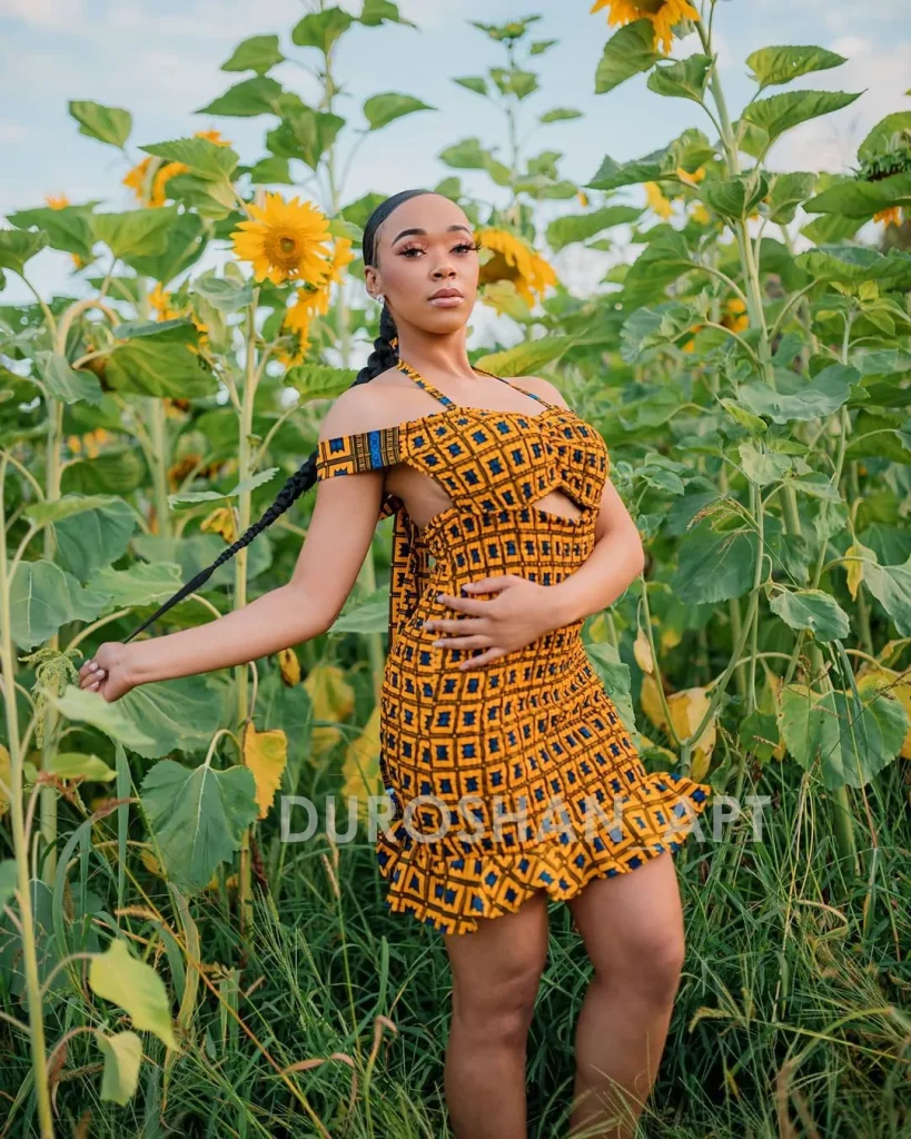 Ankara smocked backless dress