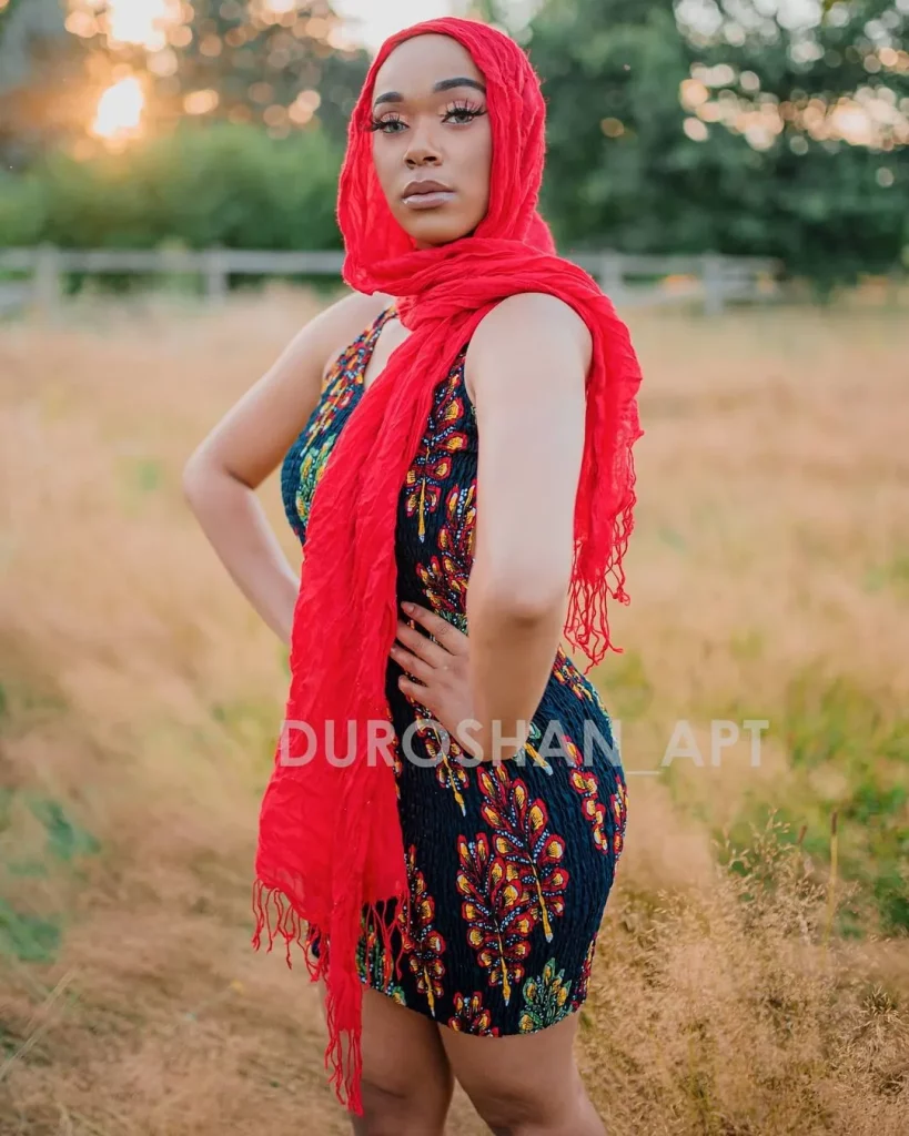 Ankara blue smocked dress