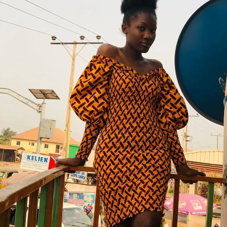 elastic bodycon ankara dress