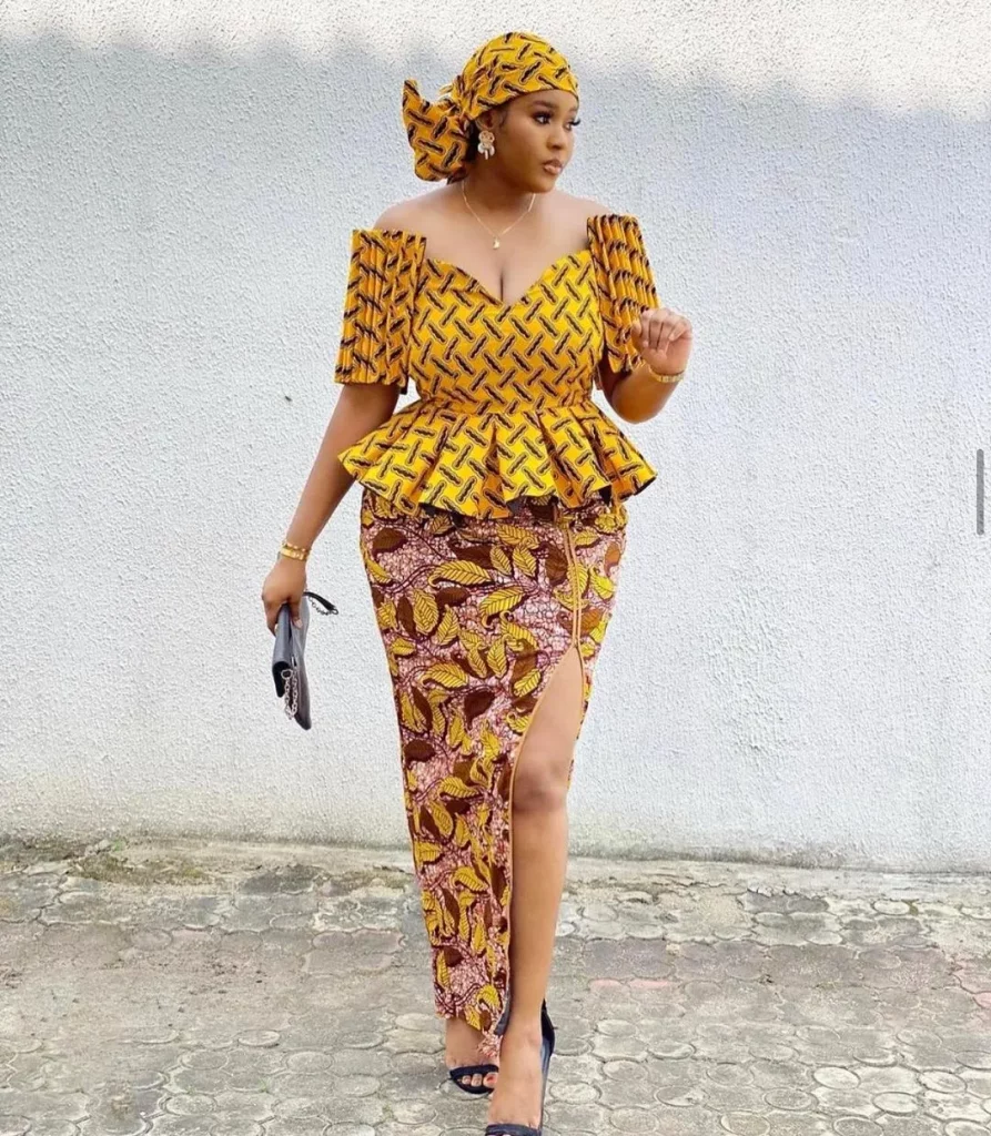 African print pencil skirts with high thigh slit
African Print Dresses and Skirts