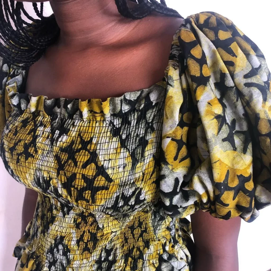 Ankara Smock Ruffle Top