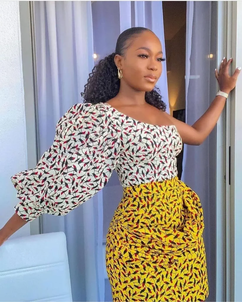 Asymmetrical ankara skirt for women