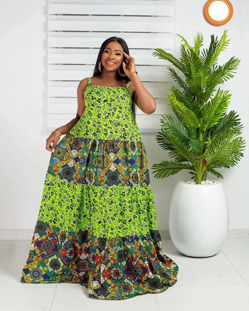 ankara maxi gown selection 
