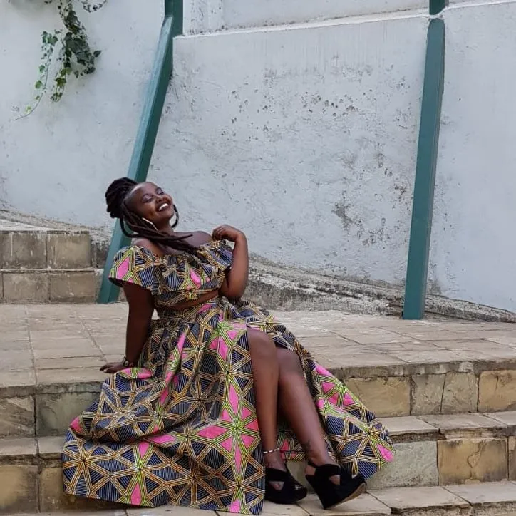 Ankara maxi skirt and crop top