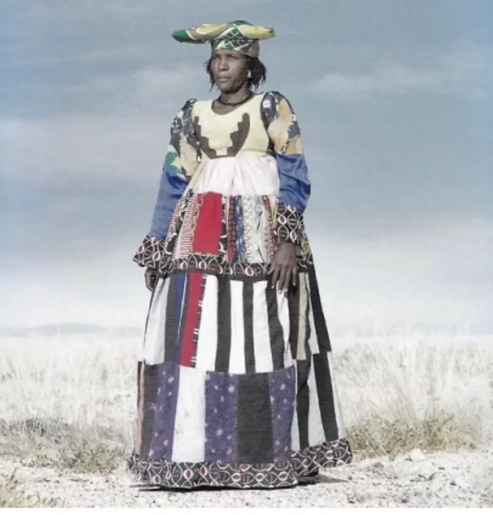 The Herero dress is a reminder for the Herero natives about the genocide their people went through in 1900 under German rulers where over 100,000 people were massacred
