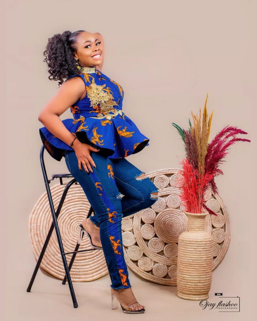 Latest Ankara Jean Combo Styles