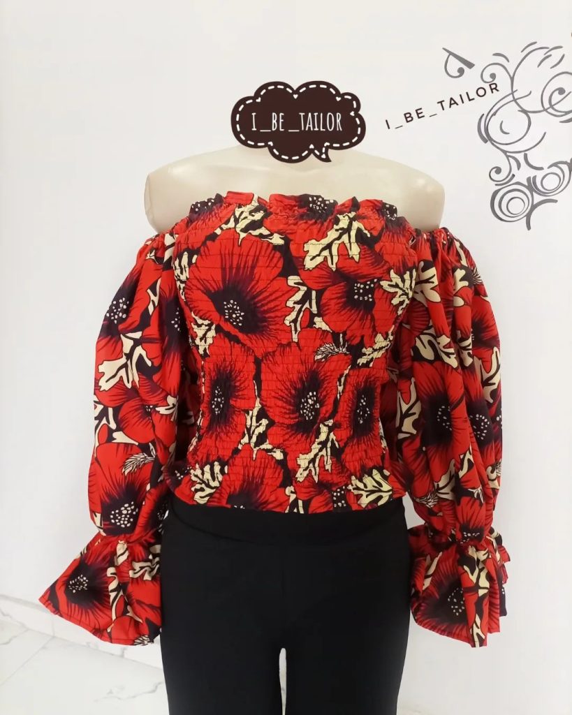 AFRICAN SMOCKED TOP African Clothing for Women African