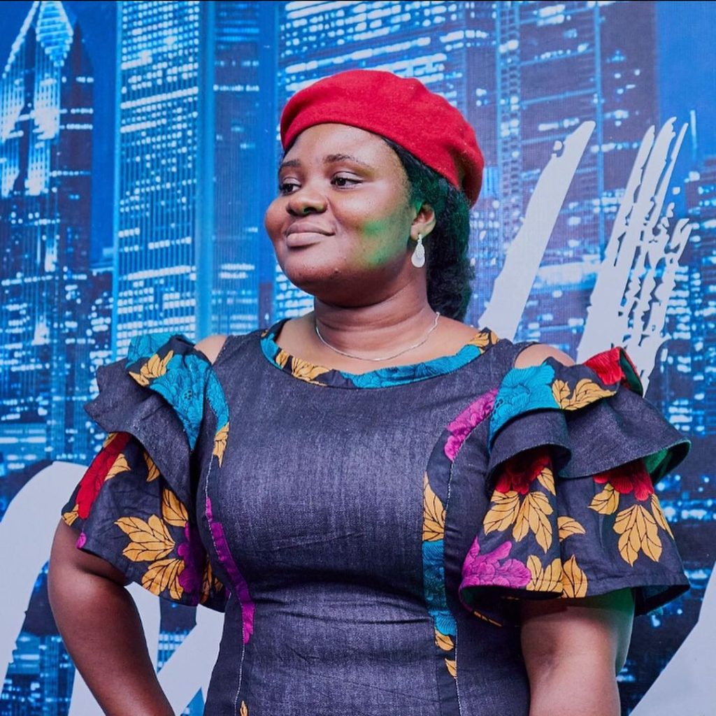 Jean Gown With Ankara Patches