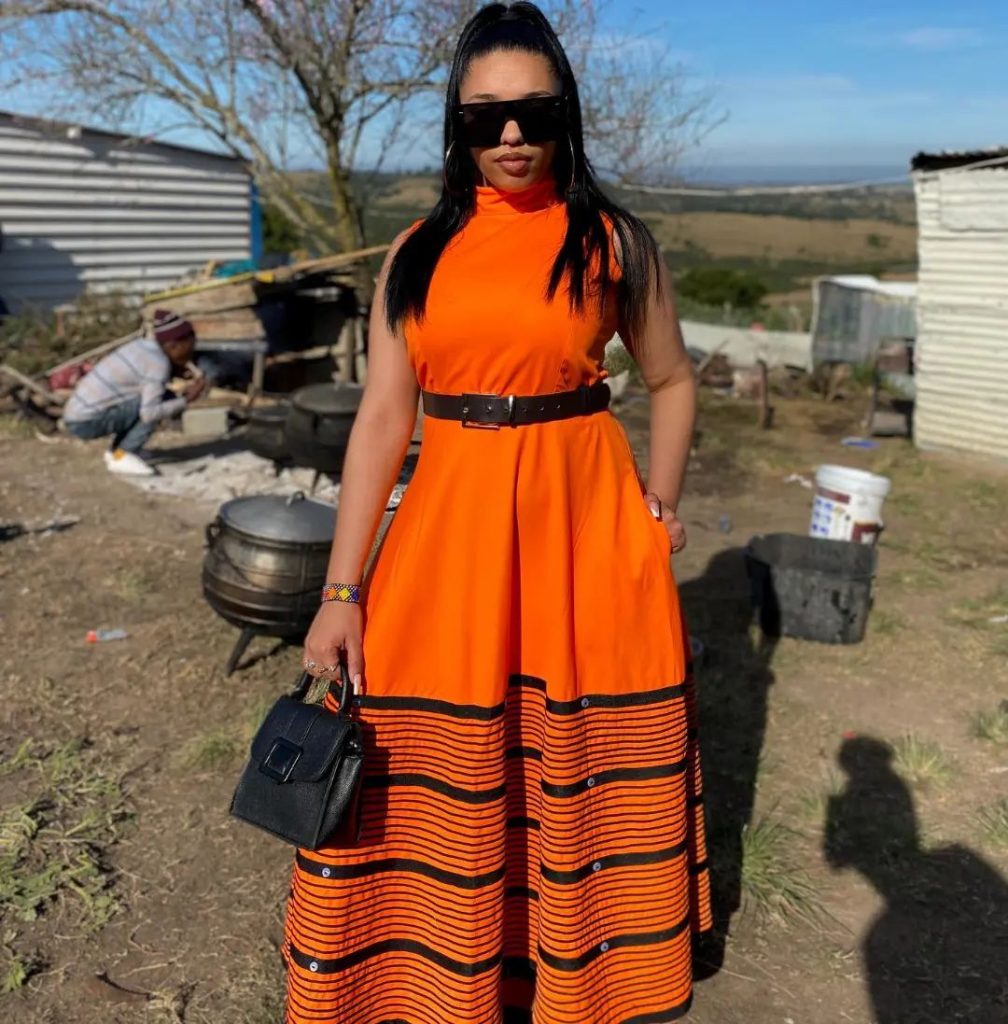 orange xhosa gown Xhosa traditional clothing