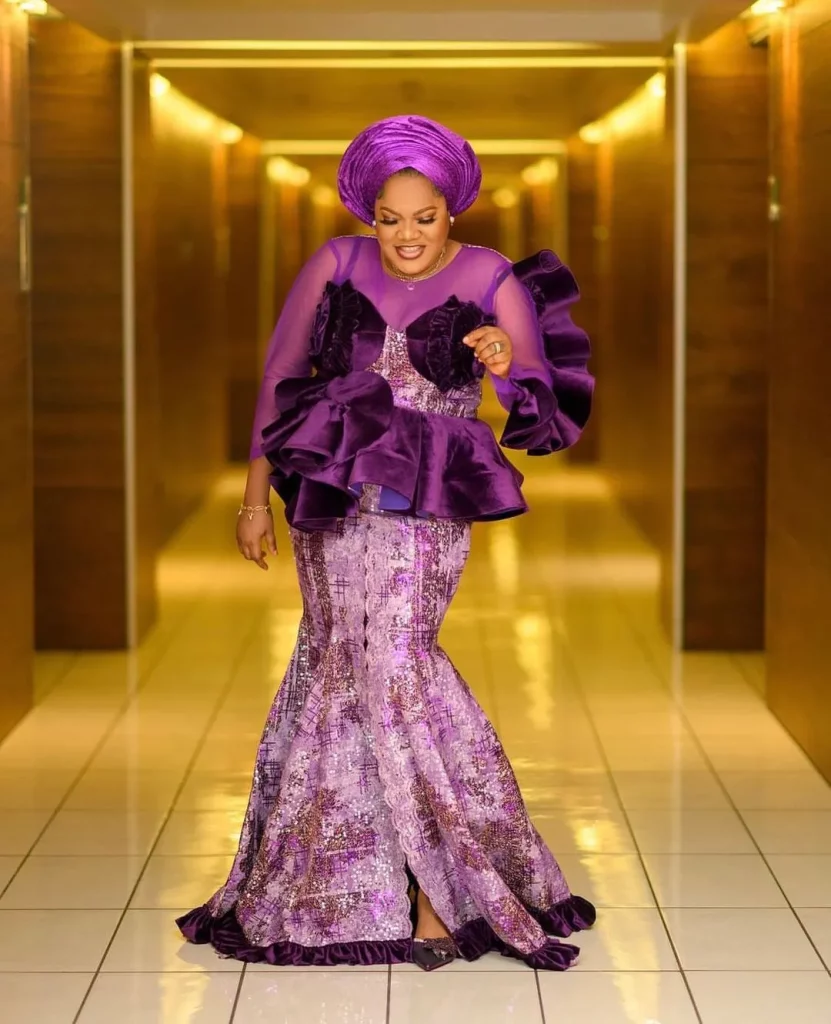 Lace and velvet combination Styles