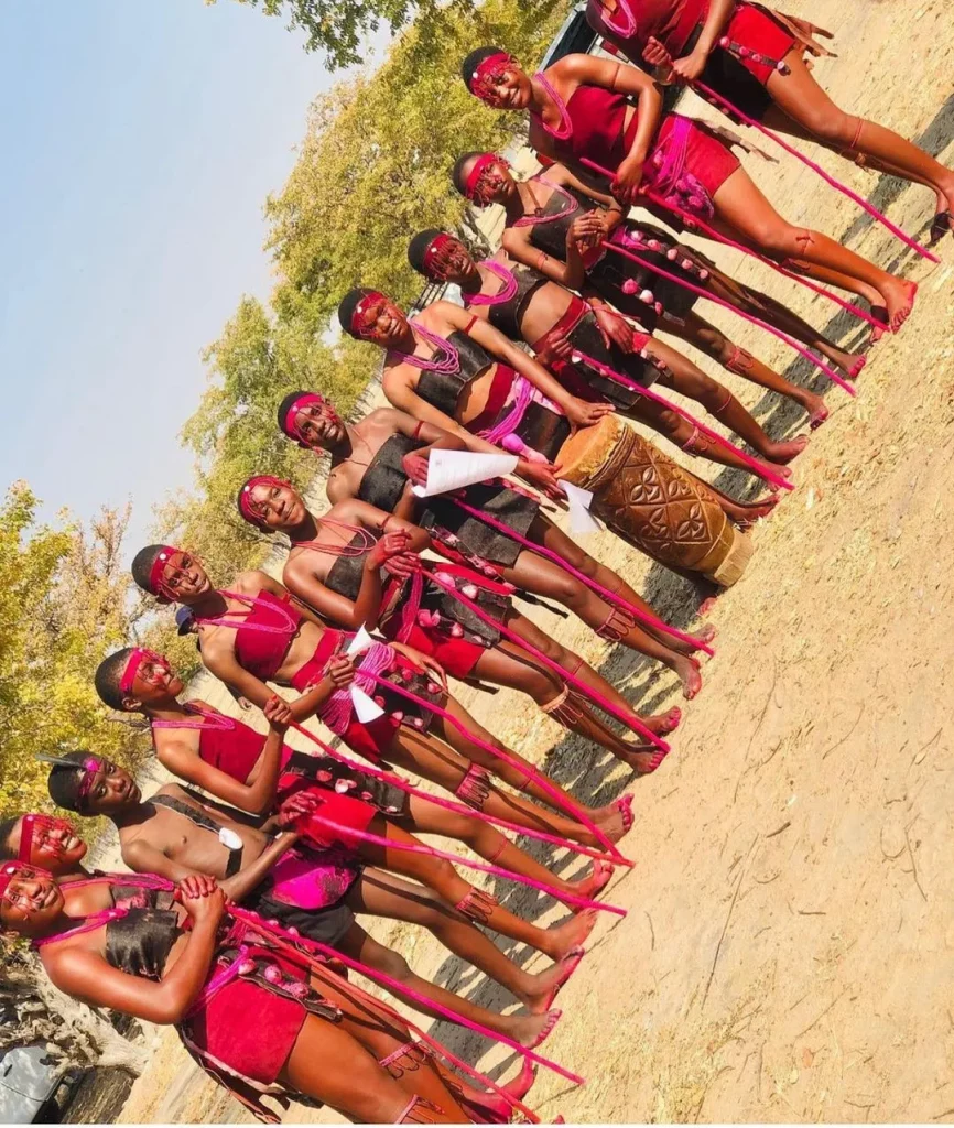 Pink Oshiwambo Dress With Headwrap