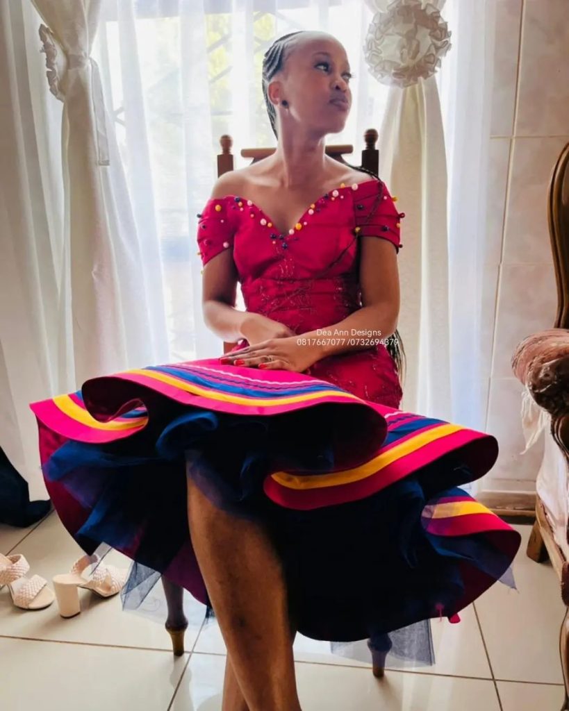 Sepedi dresses have ruffles instead of pleats.