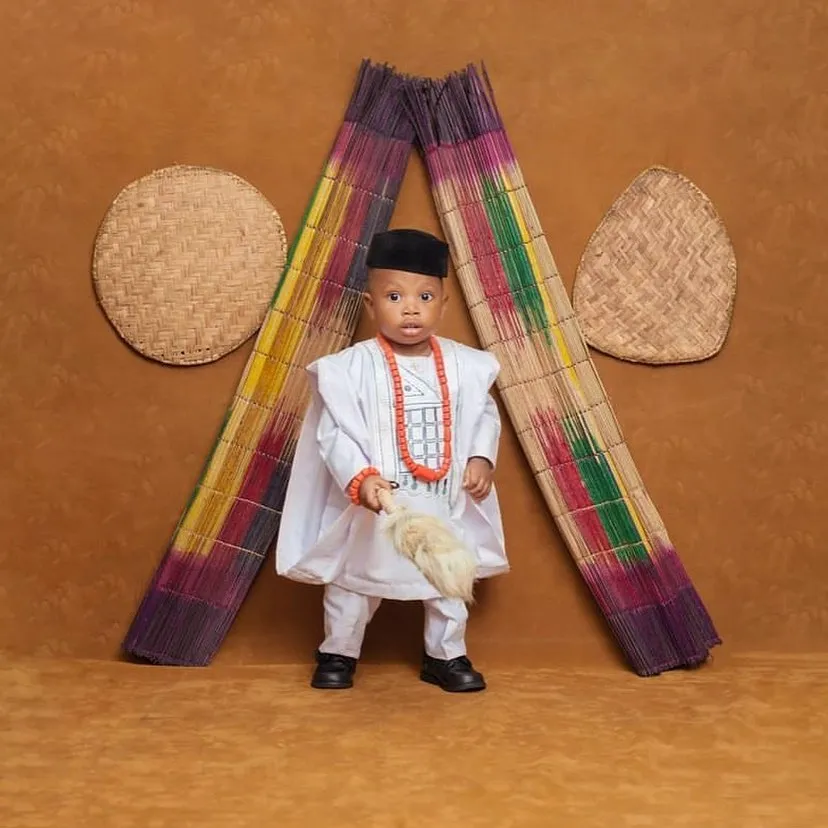 White agbada styles for small boys