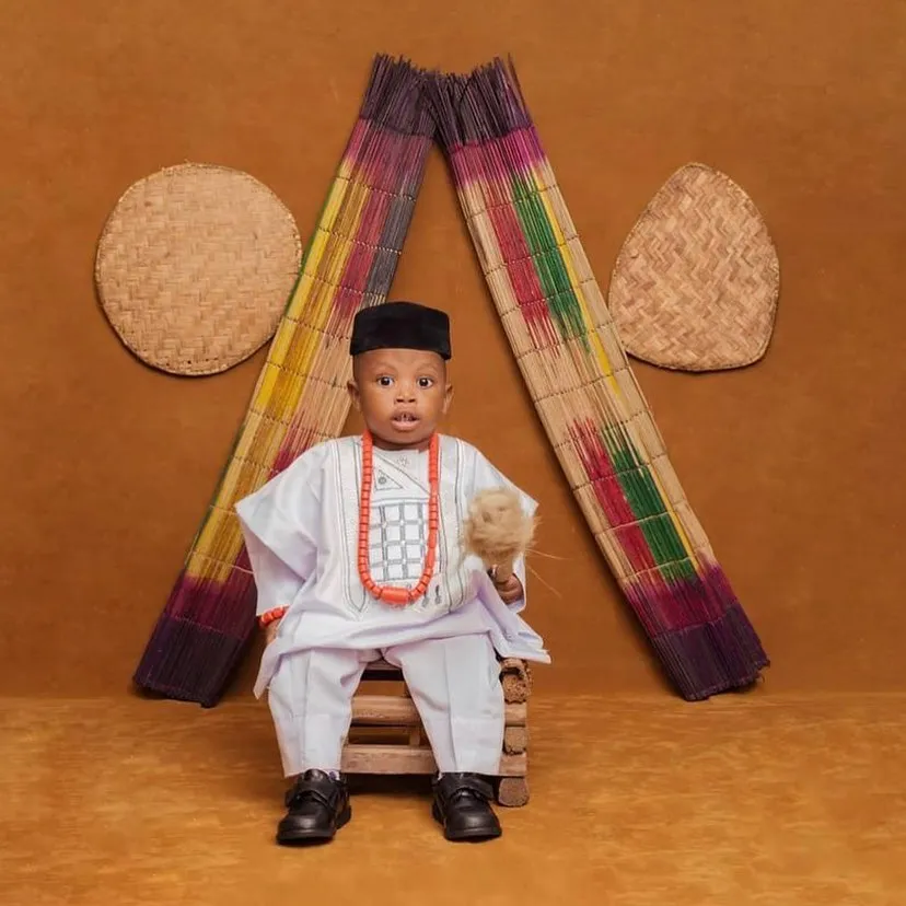 White agbada for baby boy