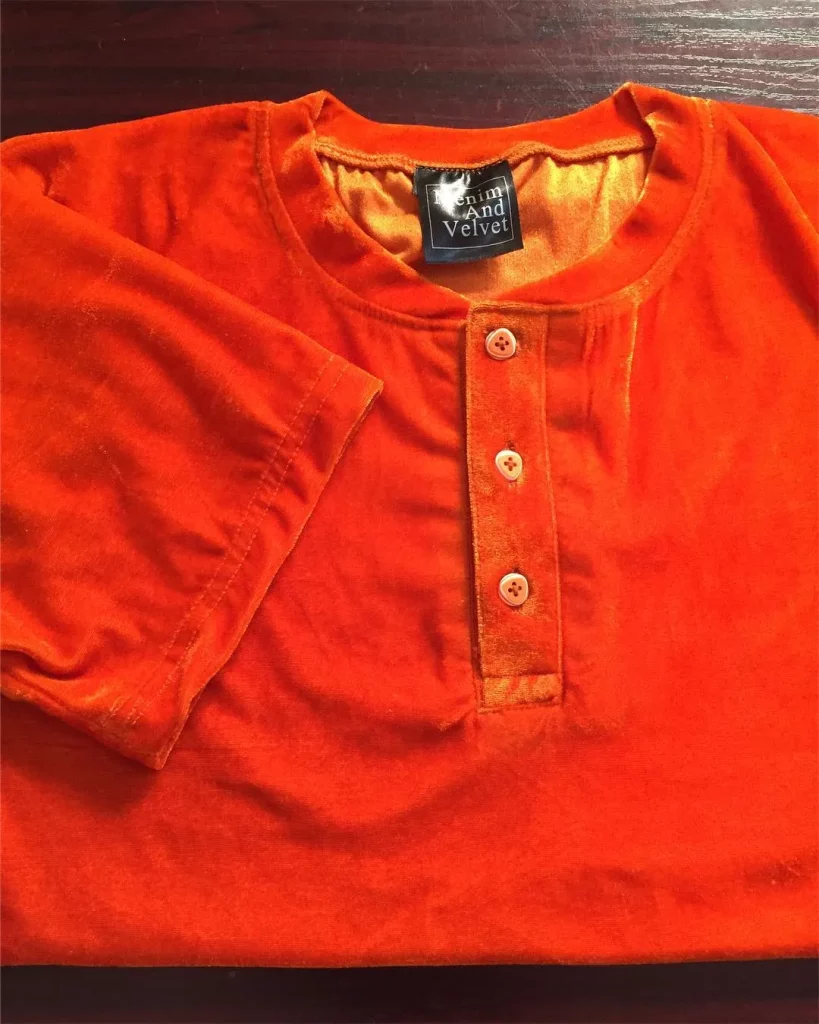 Orange velvet top for ladies