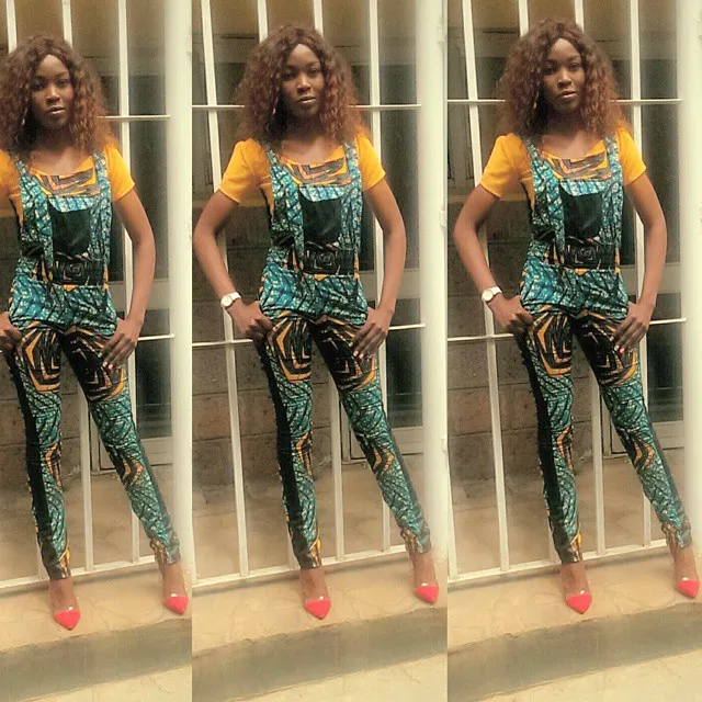 
Ankara Dungaree Wide Pants, Ankara Lace Top, African Print Pants, 